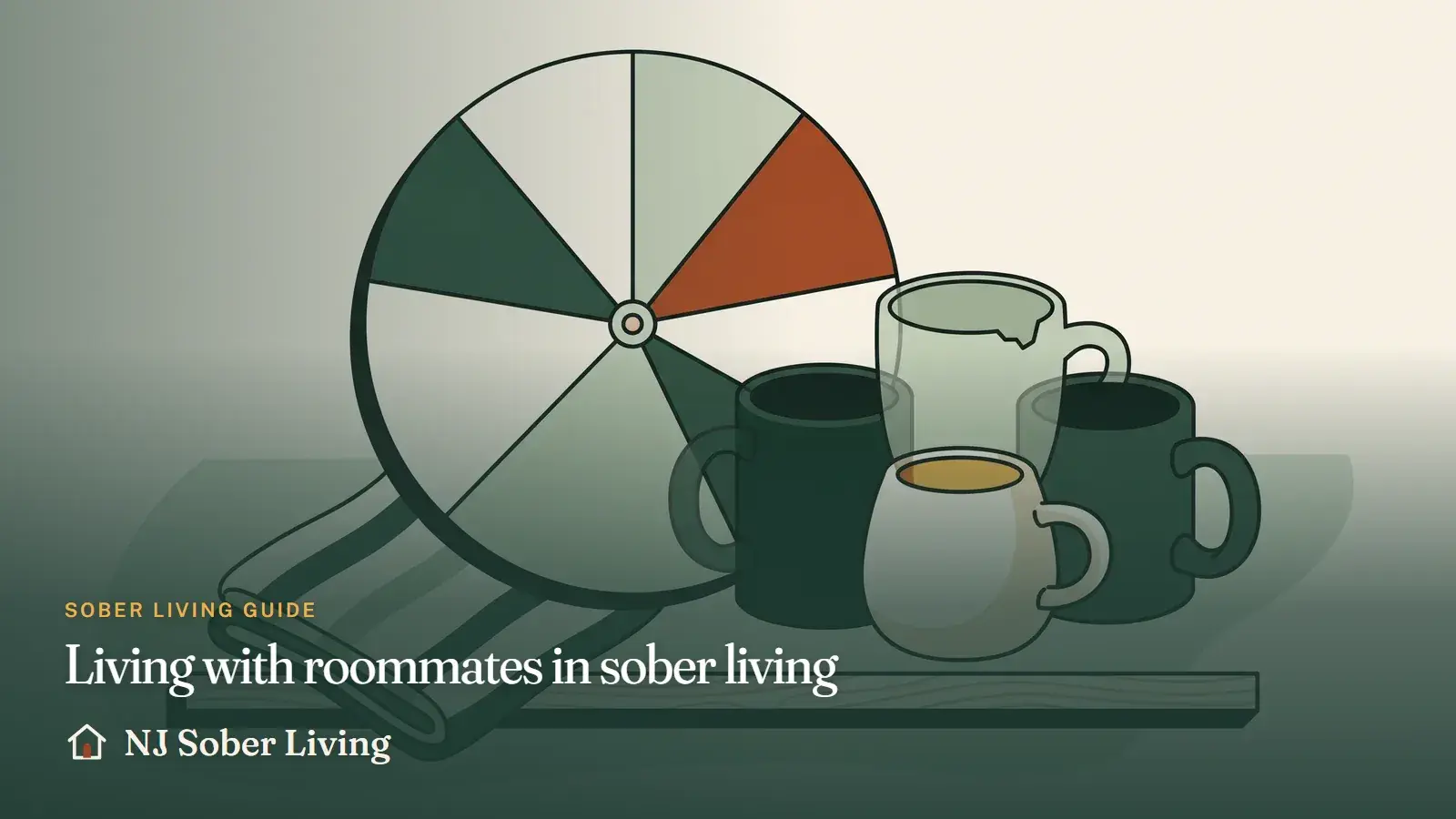 Living with roommates in sober living: how housemates in sober living agree on chores, quiet hours and guests, share a bedroom and settle conflicts: NJ Sober Living guide illustration