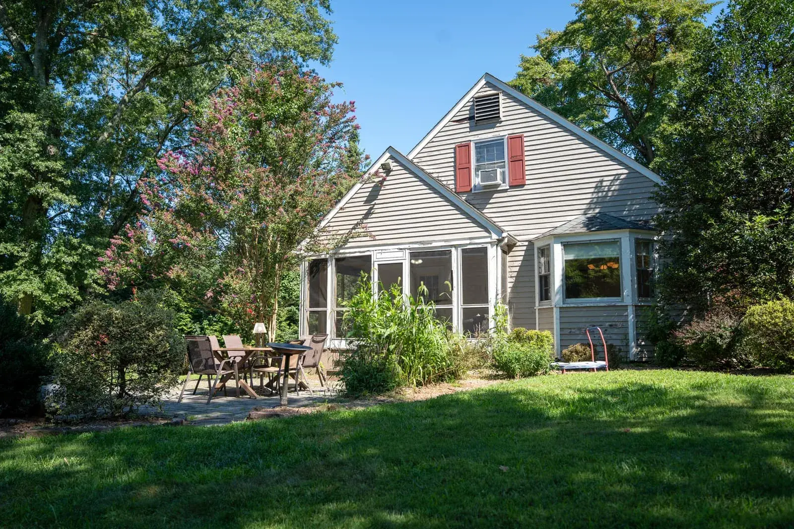 Back yard and patio of the Closter Residence II home